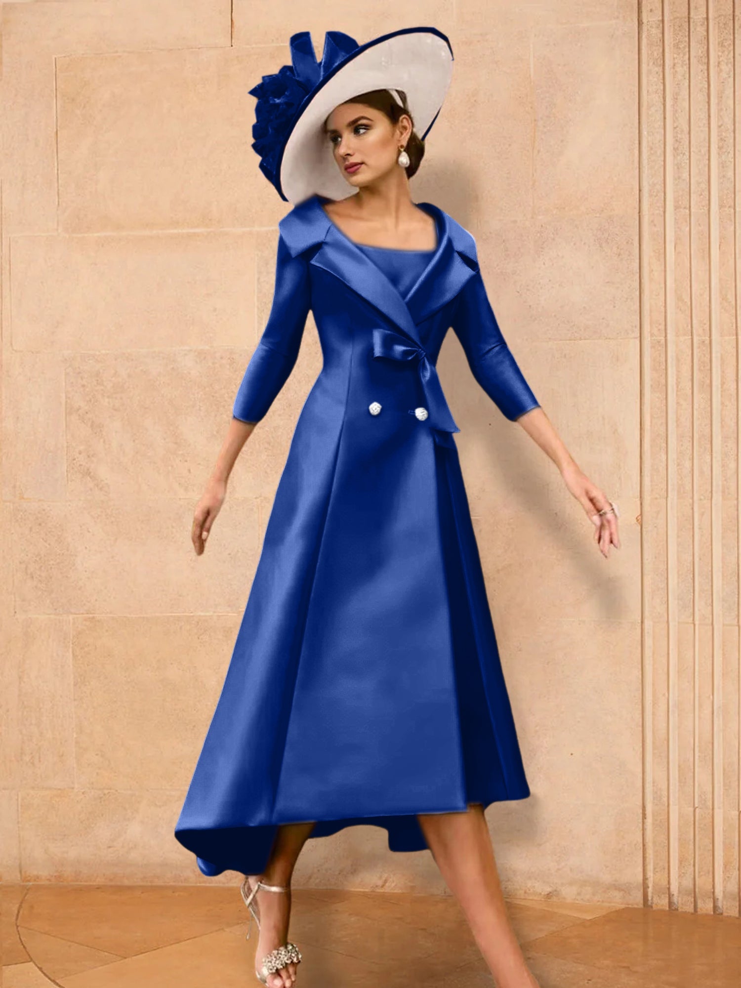 A Line Princess Long Sleeves Mother Of The Bride Dresses With Bowknot