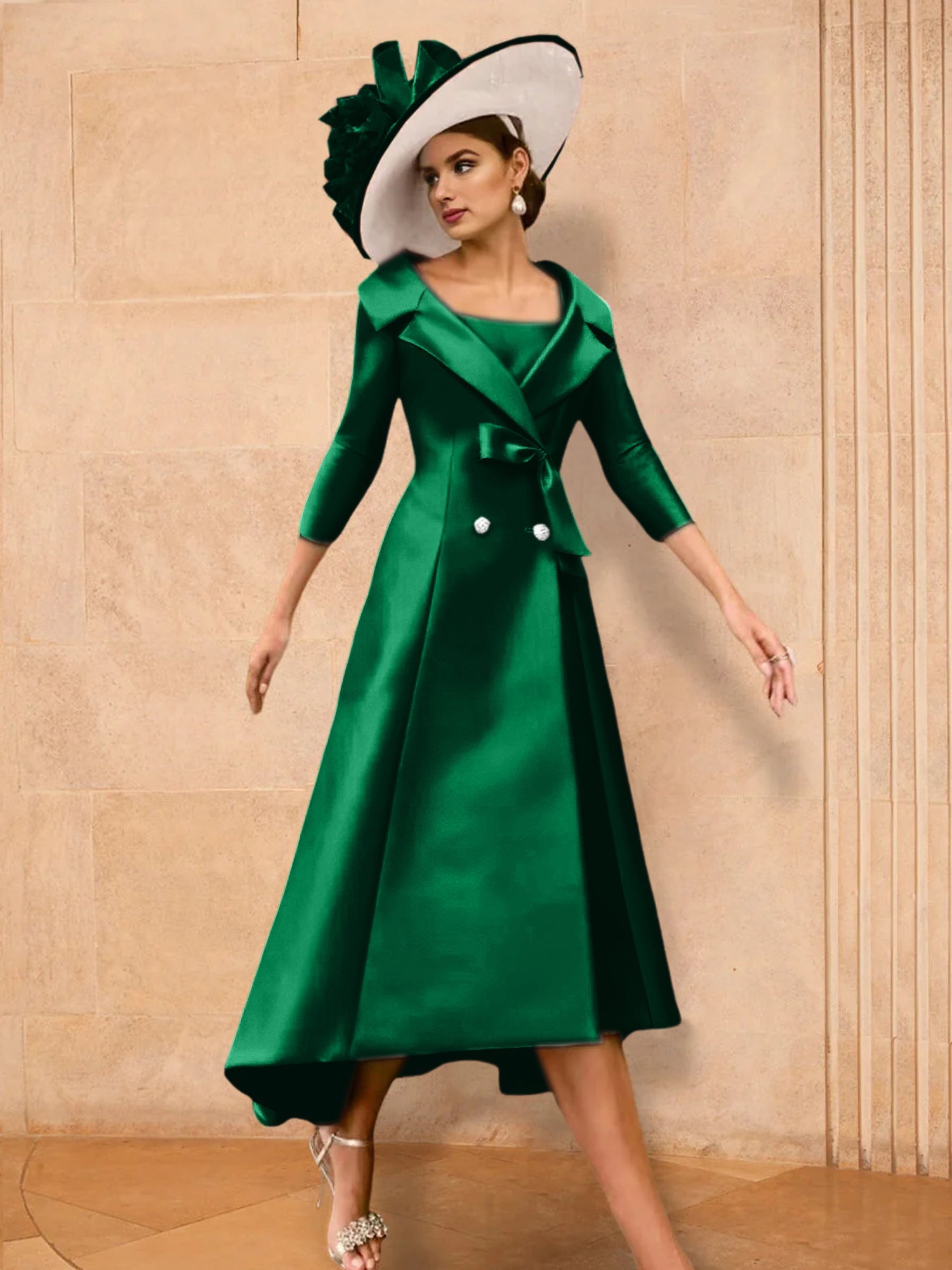 A Line Princess Long Sleeves Mother Of The Bride Dresses With Bowknot