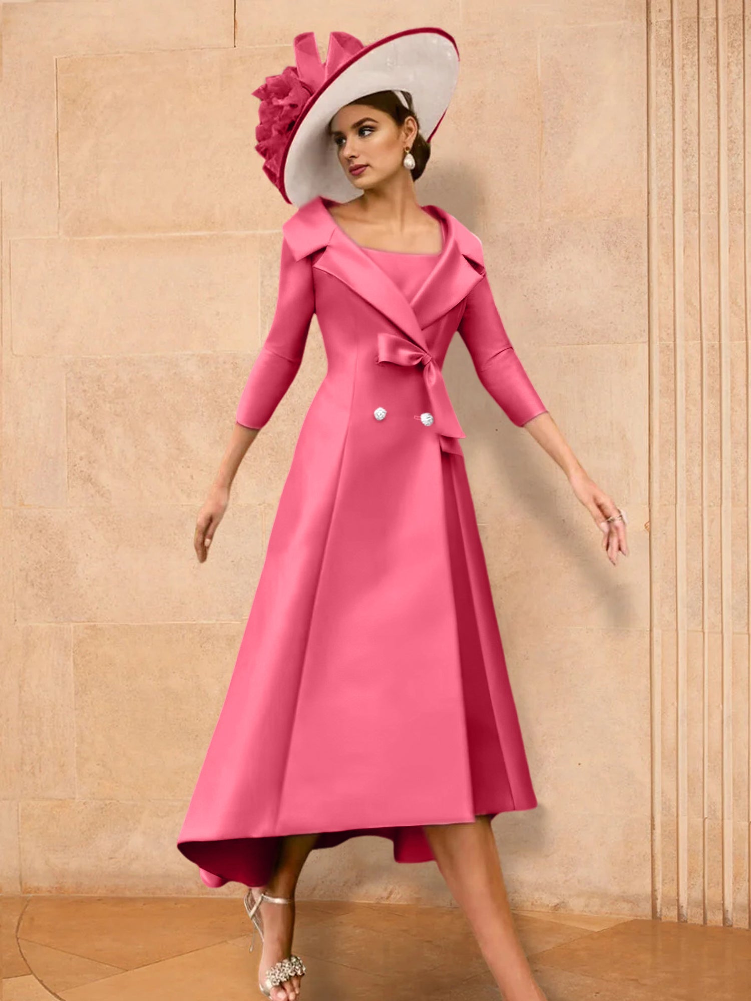 A Line Princess Long Sleeves Mother Of The Bride Dresses With Bowknot