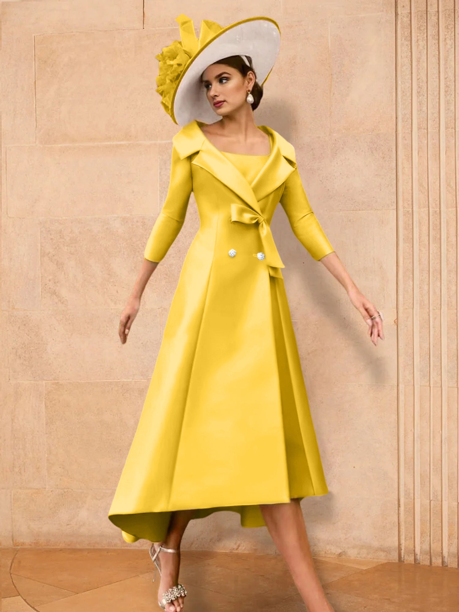 A Line Princess Long Sleeves Mother Of The Bride Dresses With Bowknot