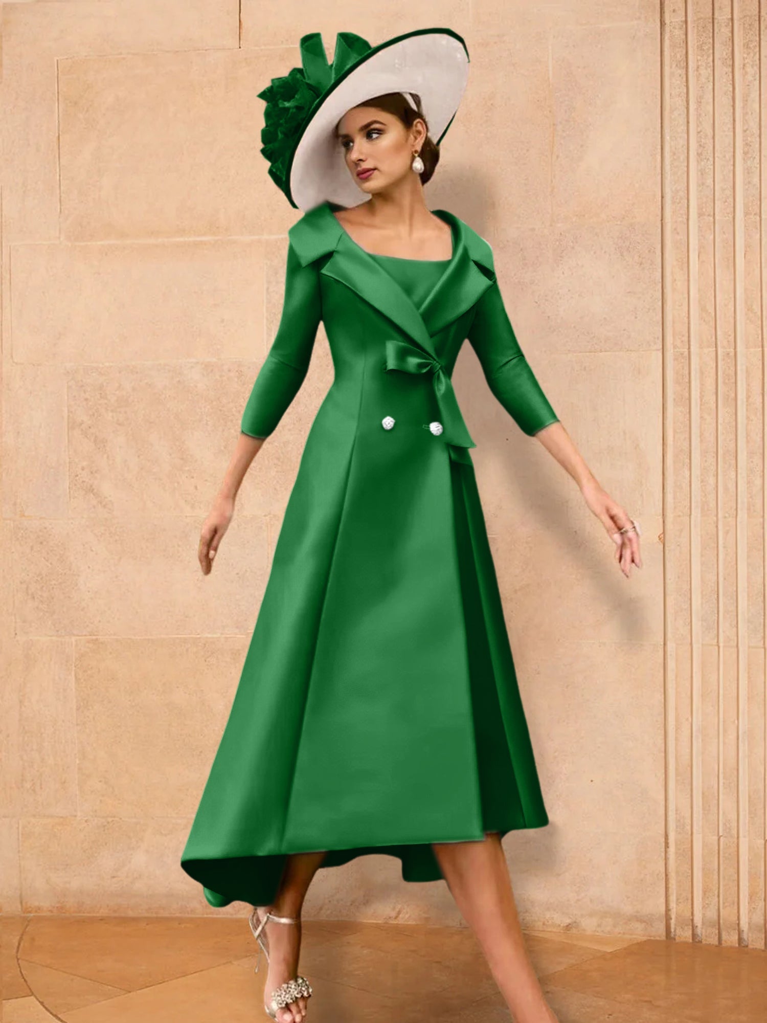 A Line Princess Long Sleeves Mother Of The Bride Dresses With Bowknot