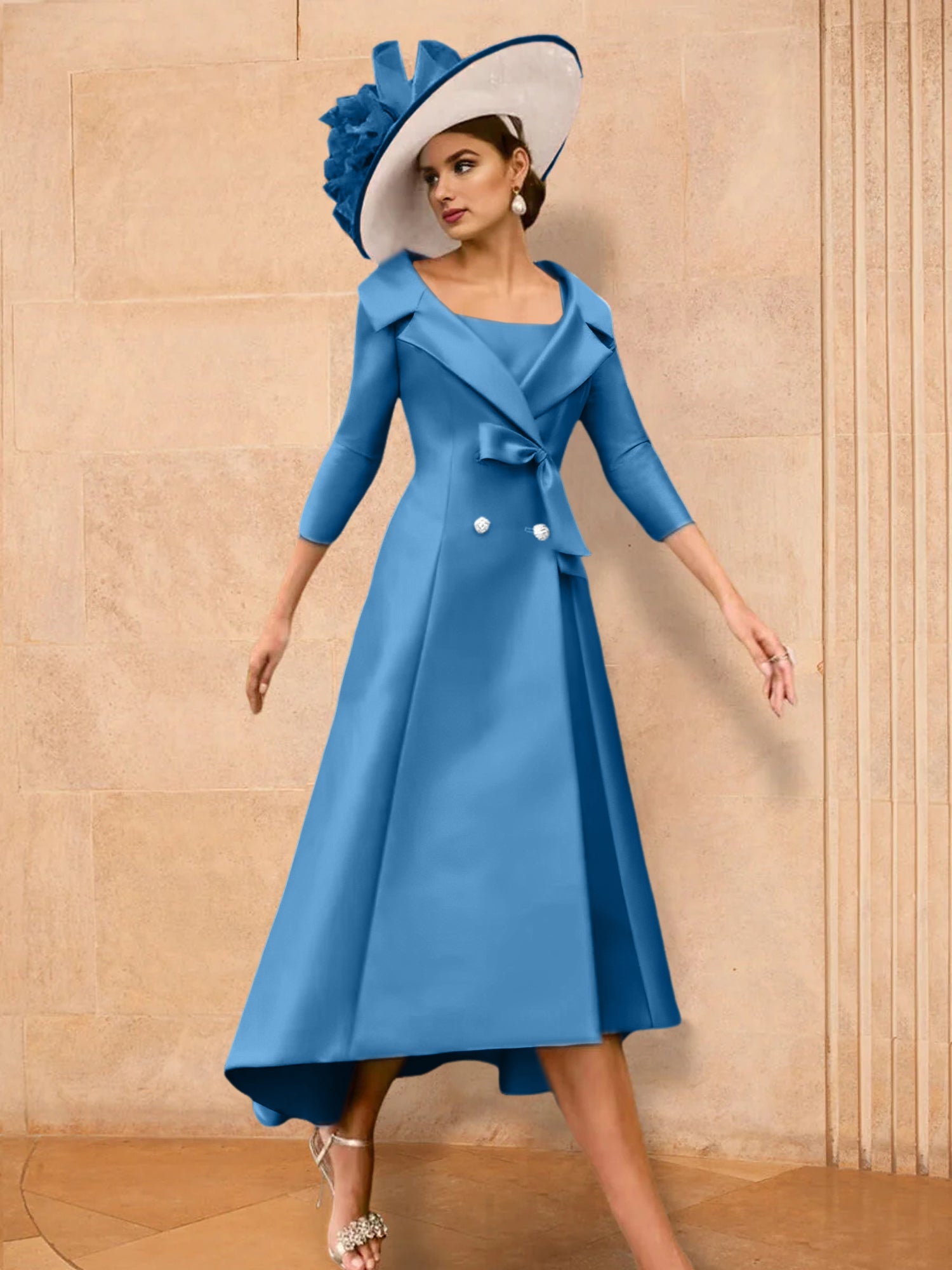 A Line Princess Long Sleeves Mother Of The Bride Dresses With Bowknot