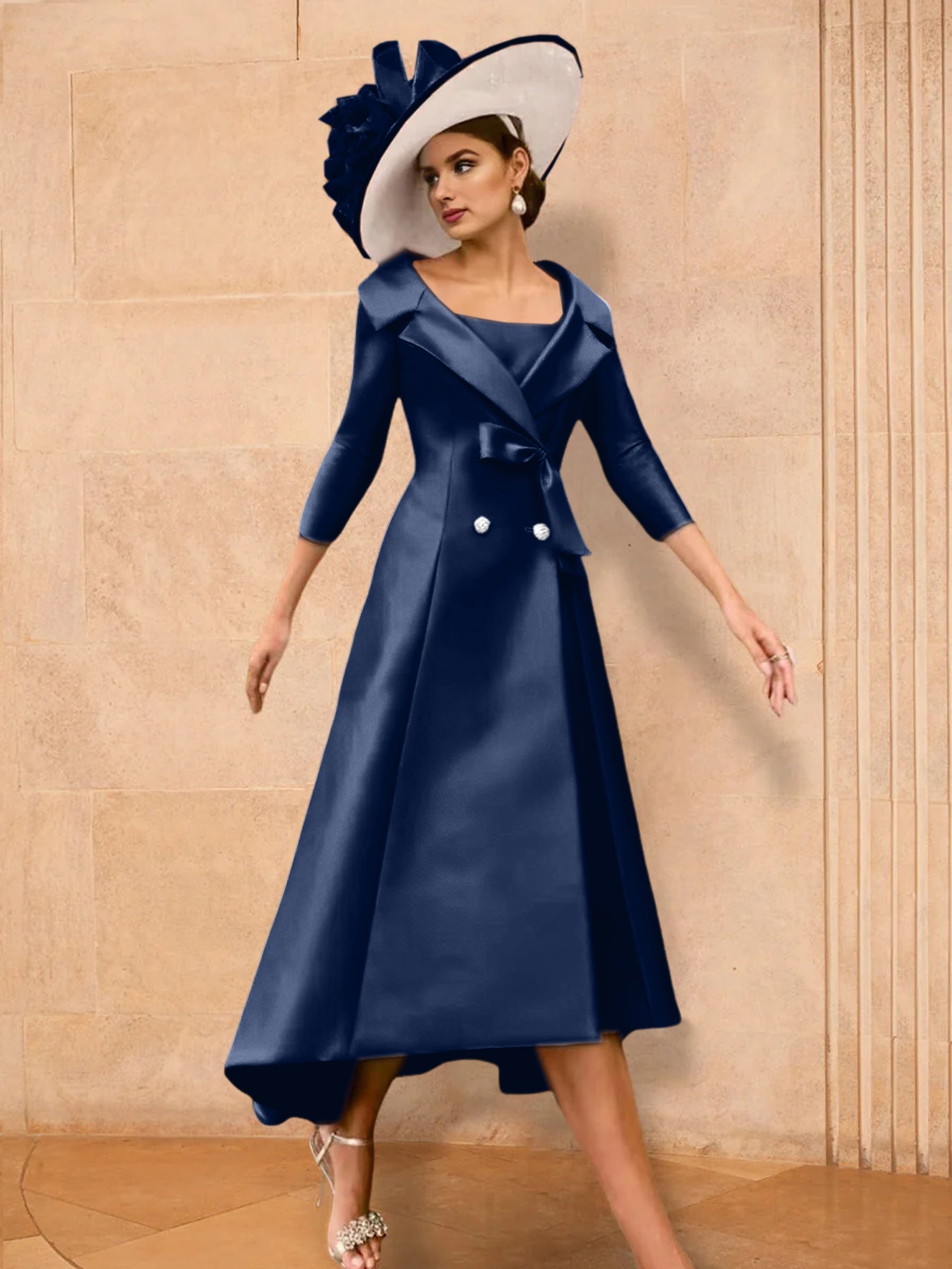 A Line Princess Long Sleeves Mother Of The Bride Dresses With Bowknot