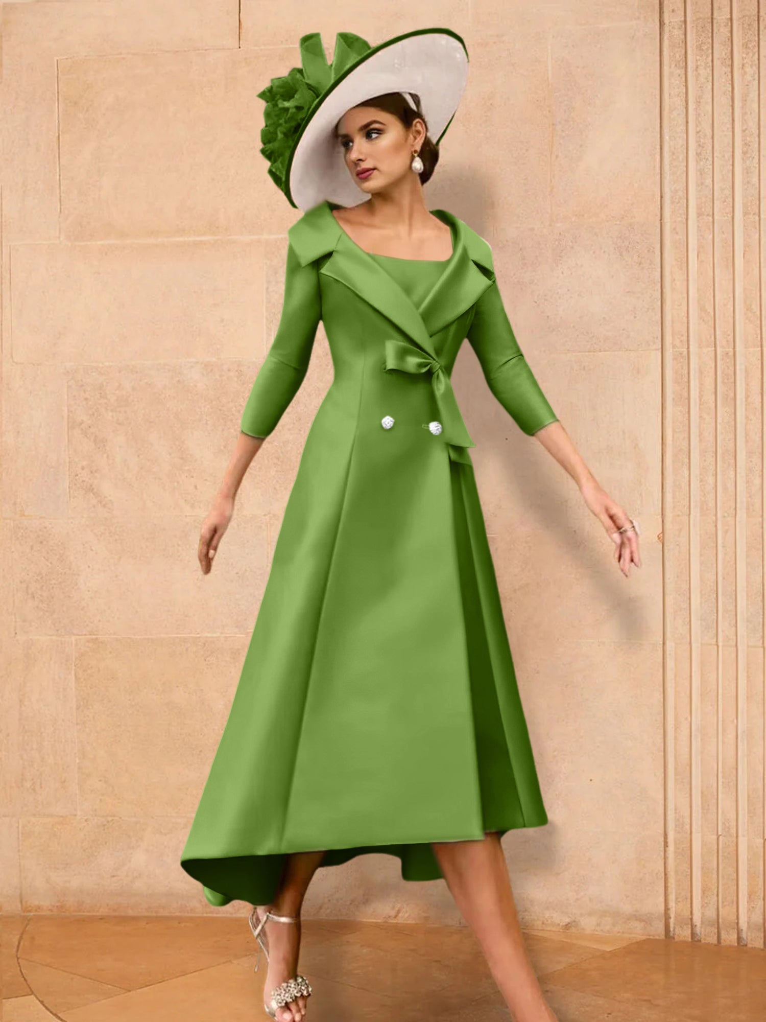 A Line Princess Long Sleeves Mother Of The Bride Dresses With Bowknot