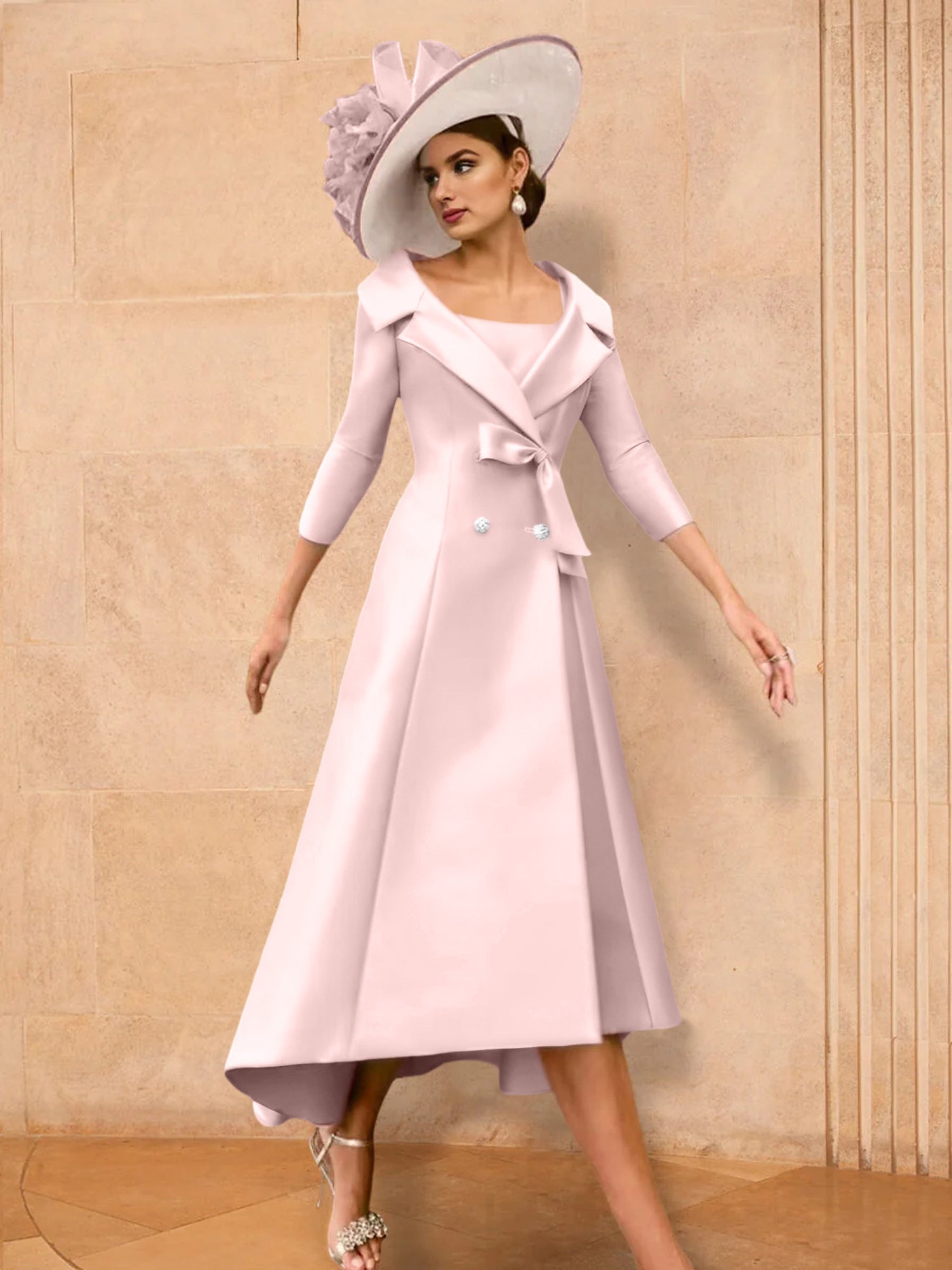 A Line Princess Long Sleeves Mother Of The Bride Dresses With Bowknot