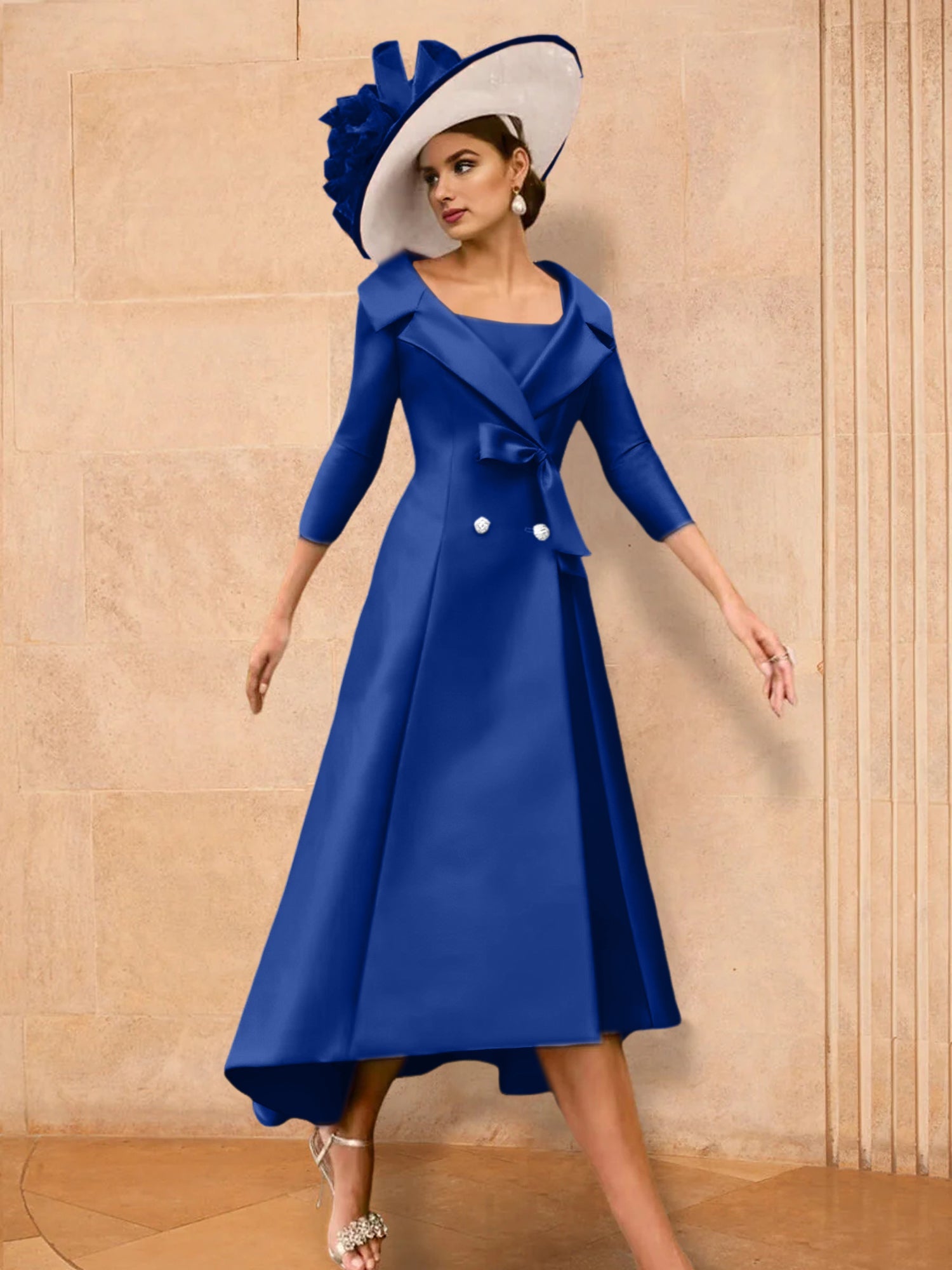 A Line Princess Long Sleeves Mother Of The Bride Dresses With Bowknot