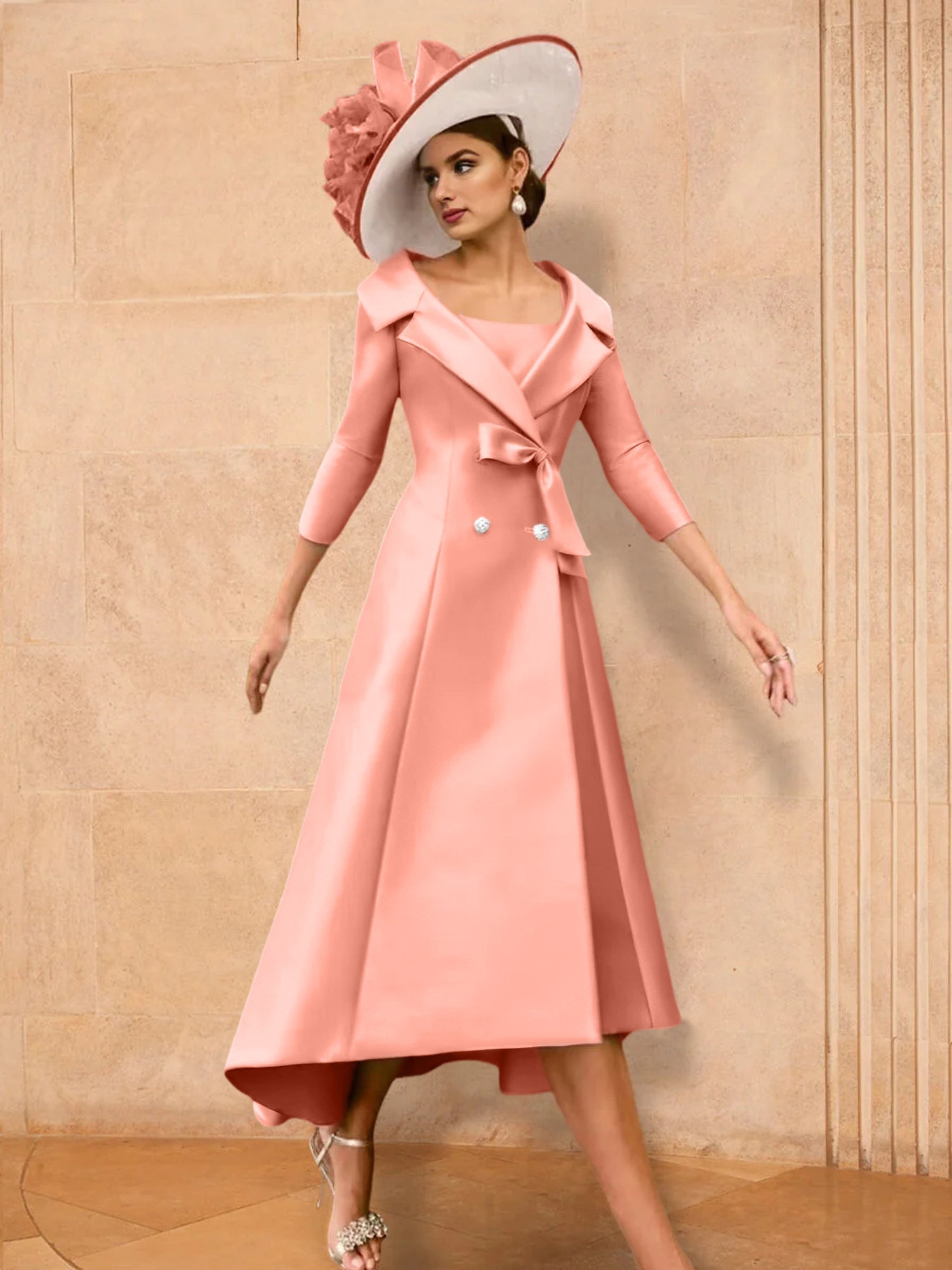 A Line Princess Long Sleeves Mother Of The Bride Dresses With Bowknot