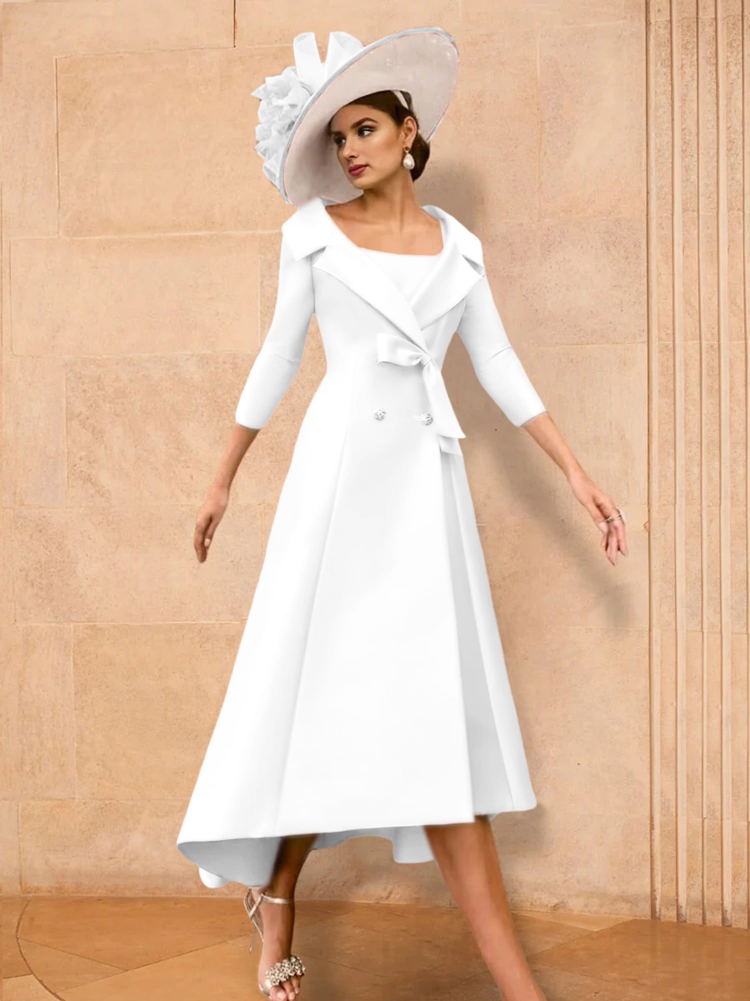 A Line Princess Long Sleeves Mother Of The Bride Dresses With Bowknot