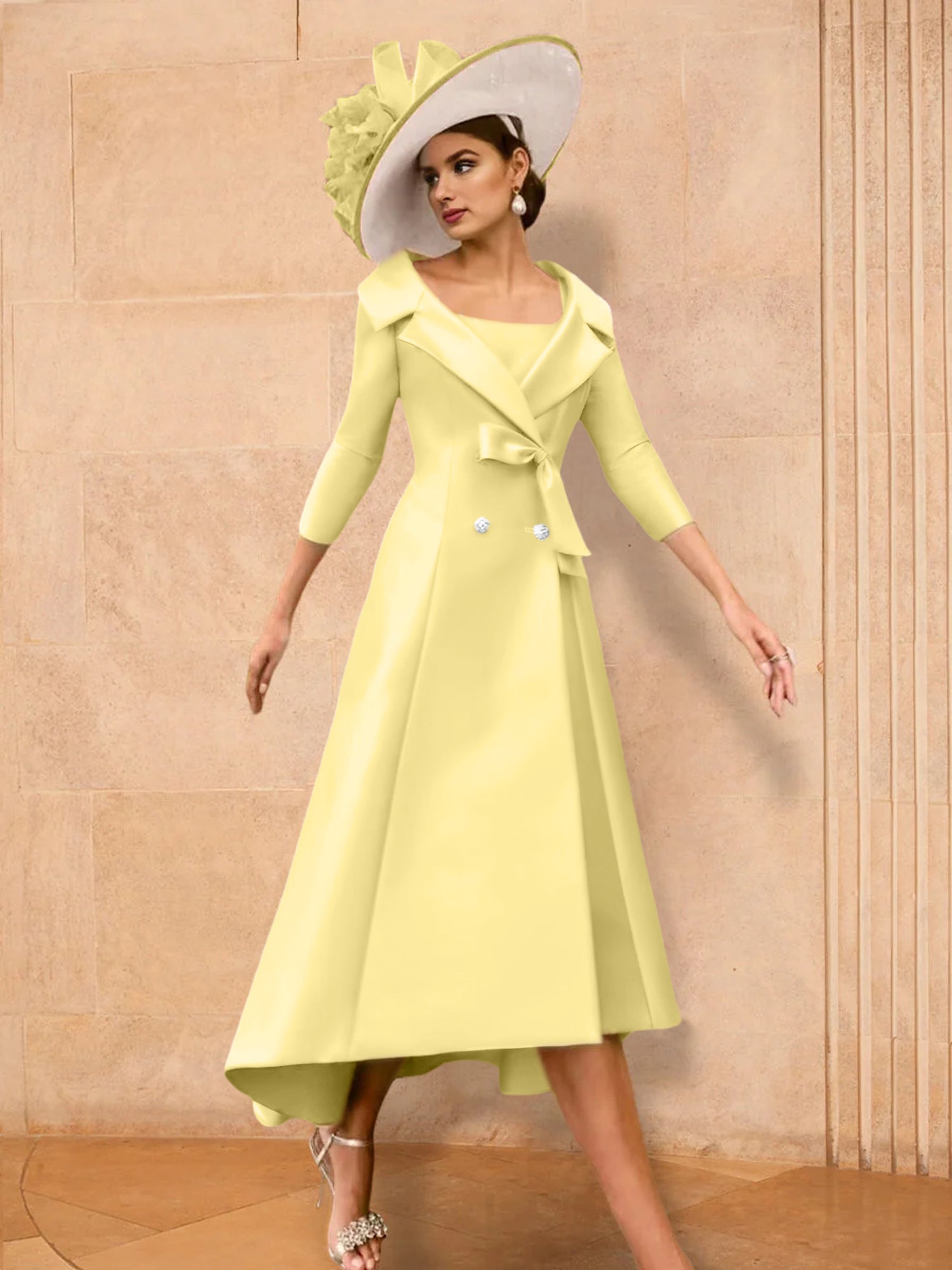 A Line Princess Long Sleeves Mother Of The Bride Dresses With Bowknot