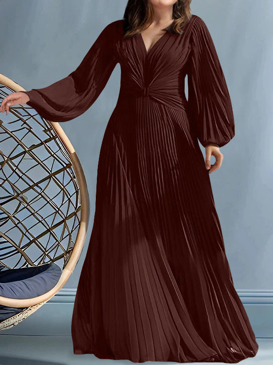 A Line Princess V Neck Plus Size Mother Of The Bride Dresses With Ruched