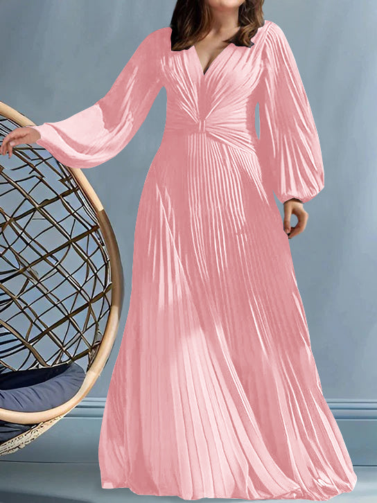 A Line Princess V Neck Plus Size Mother Of The Bride Dresses With Ruched