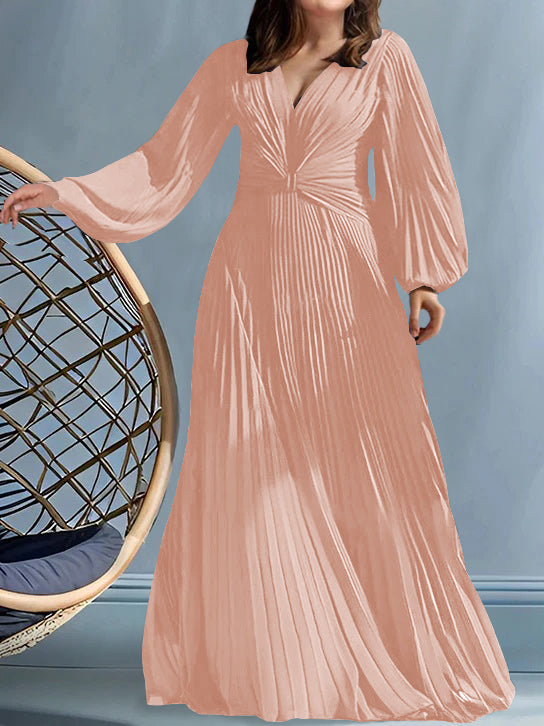 A Line Princess V Neck Plus Size Mother Of The Bride Dresses With Ruched