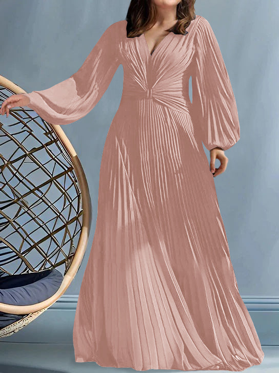 A Line Princess V Neck Plus Size Mother Of The Bride Dresses With Ruched