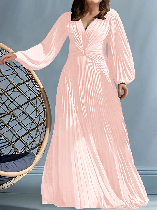 A Line Princess V Neck Plus Size Mother Of The Bride Dresses With Ruched