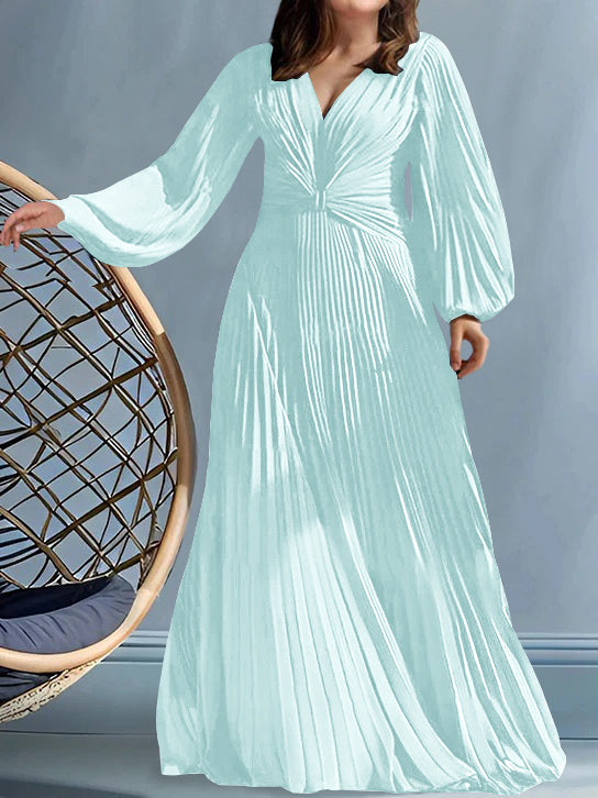 A Line Princess V Neck Plus Size Mother Of The Bride Dresses With Ruched