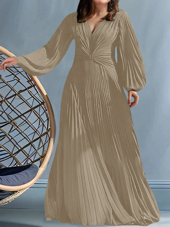 A Line Princess V Neck Plus Size Mother Of The Bride Dresses With Ruched
