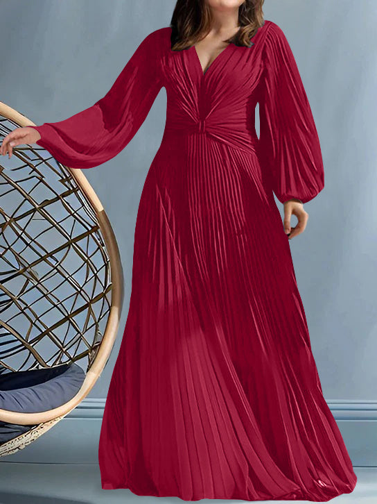 A Line Princess V Neck Plus Size Mother Of The Bride Dresses With Ruched
