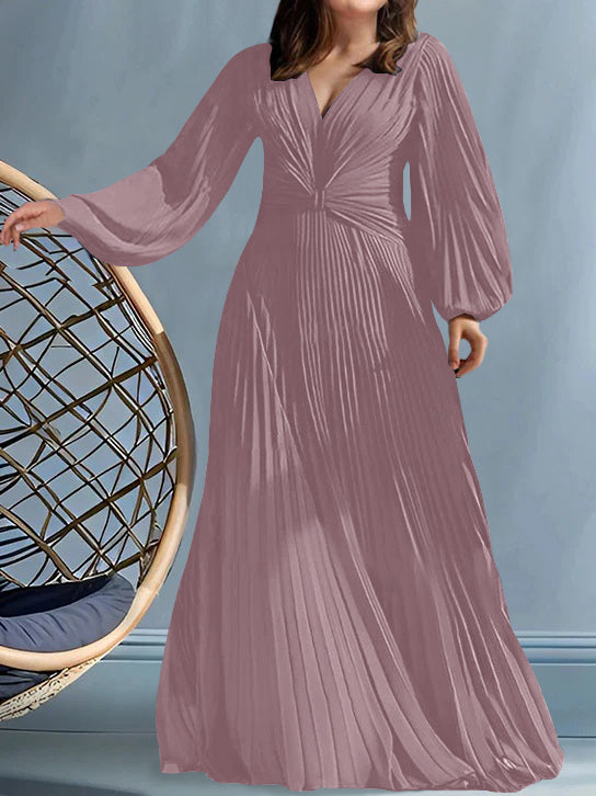 A Line Princess V Neck Plus Size Mother Of The Bride Dresses With Ruched