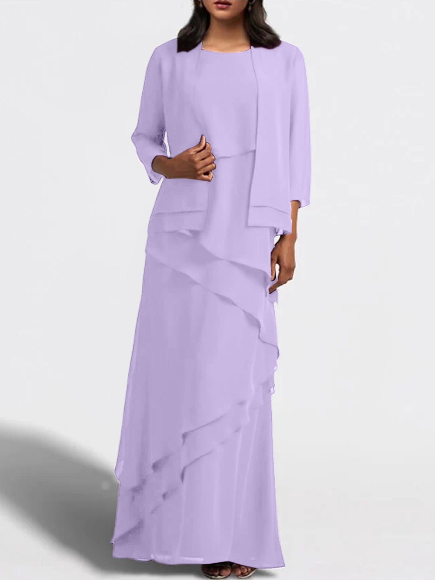 Sheath Column Floor Length Mother Of The Bride Dresses With Jacket