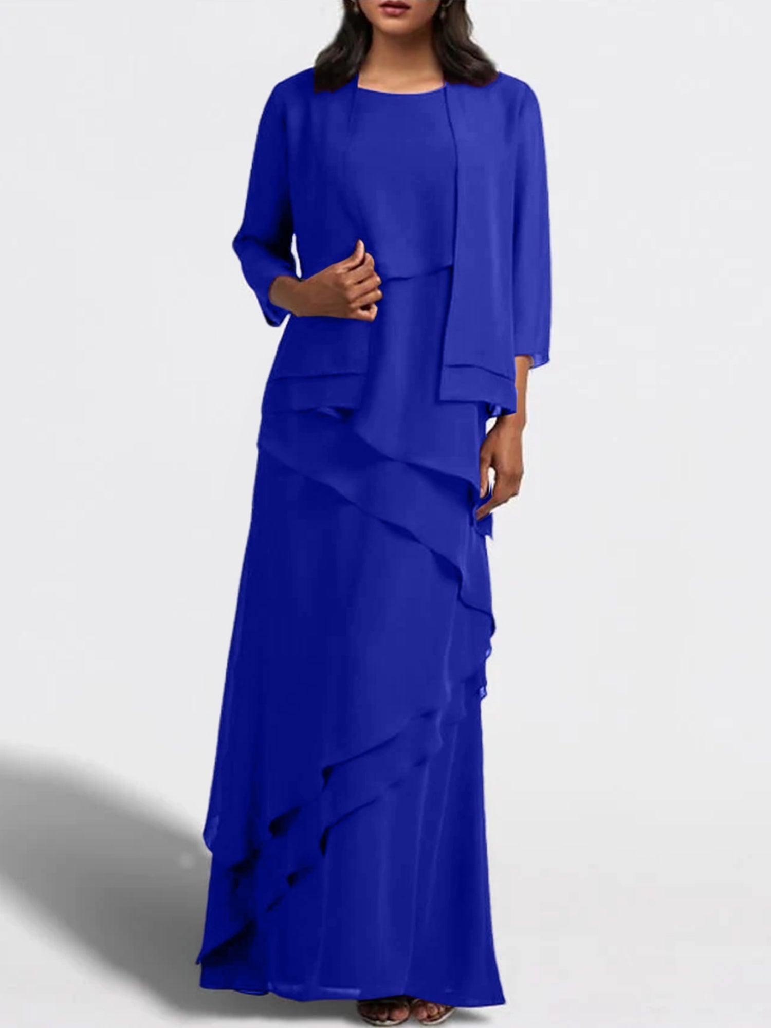 Sheath Column Floor Length Mother Of The Bride Dresses With Jacket