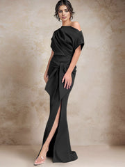 Trumpet Mermaid One Shoulder Mother Of The Bride Dresses With Split Side