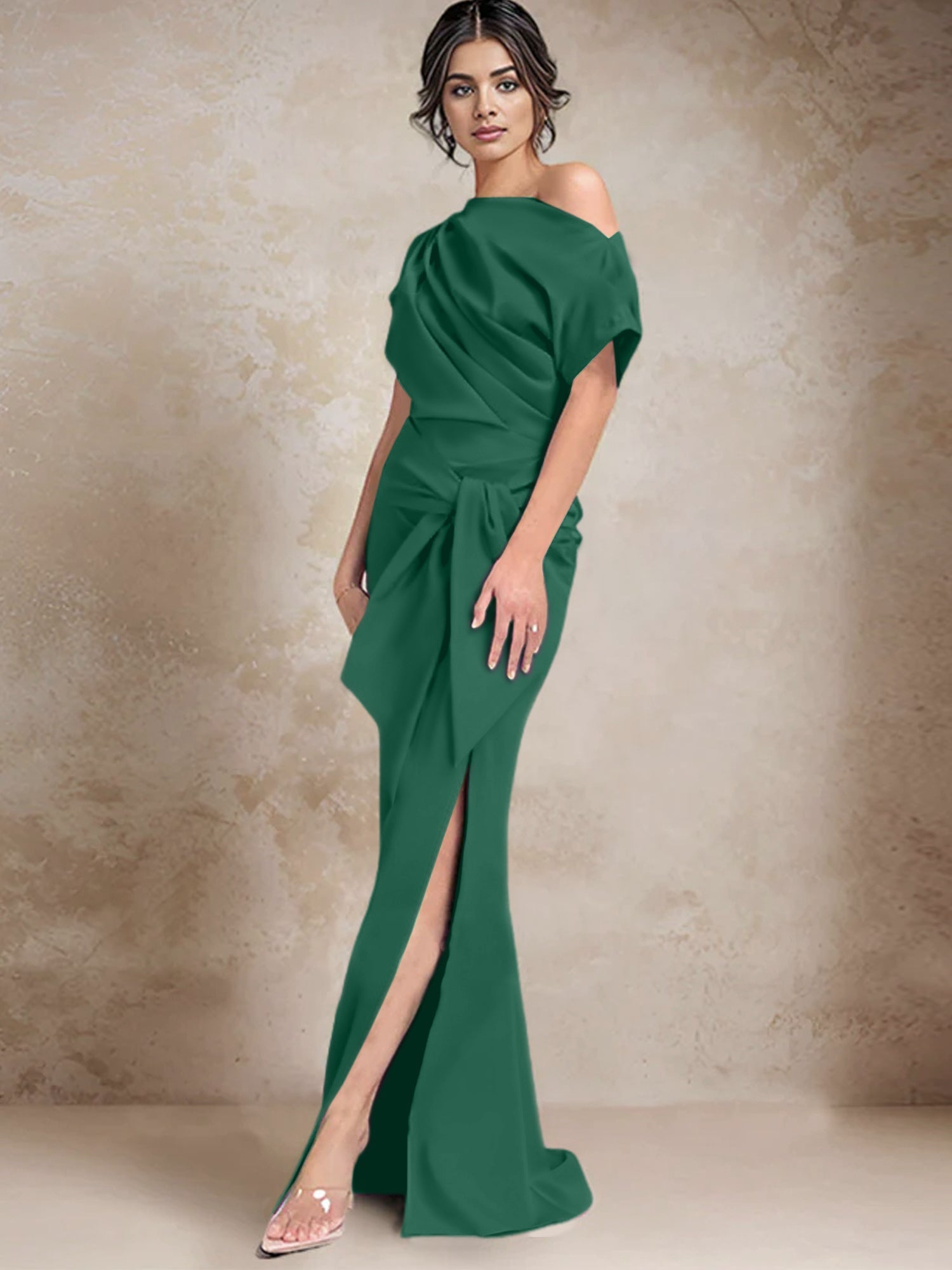 Trumpet Mermaid One Shoulder Mother Of The Bride Dresses With Split Side