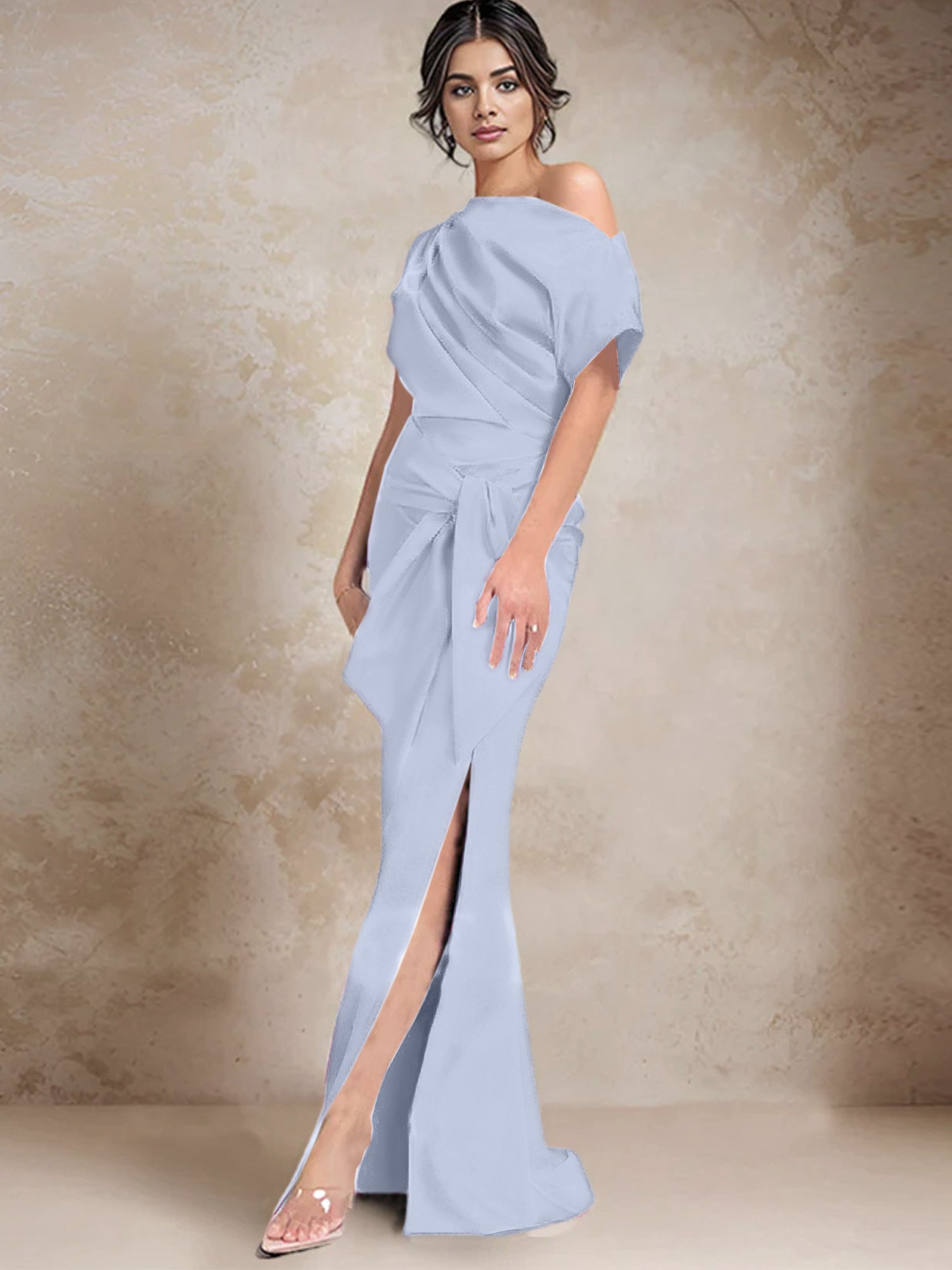 Trumpet Mermaid One Shoulder Mother Of The Bride Dresses With Split Side