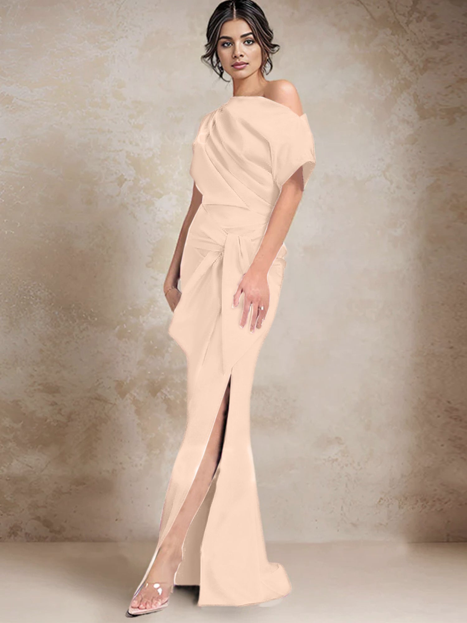 Trumpet Mermaid One Shoulder Mother Of The Bride Dresses With Split Side