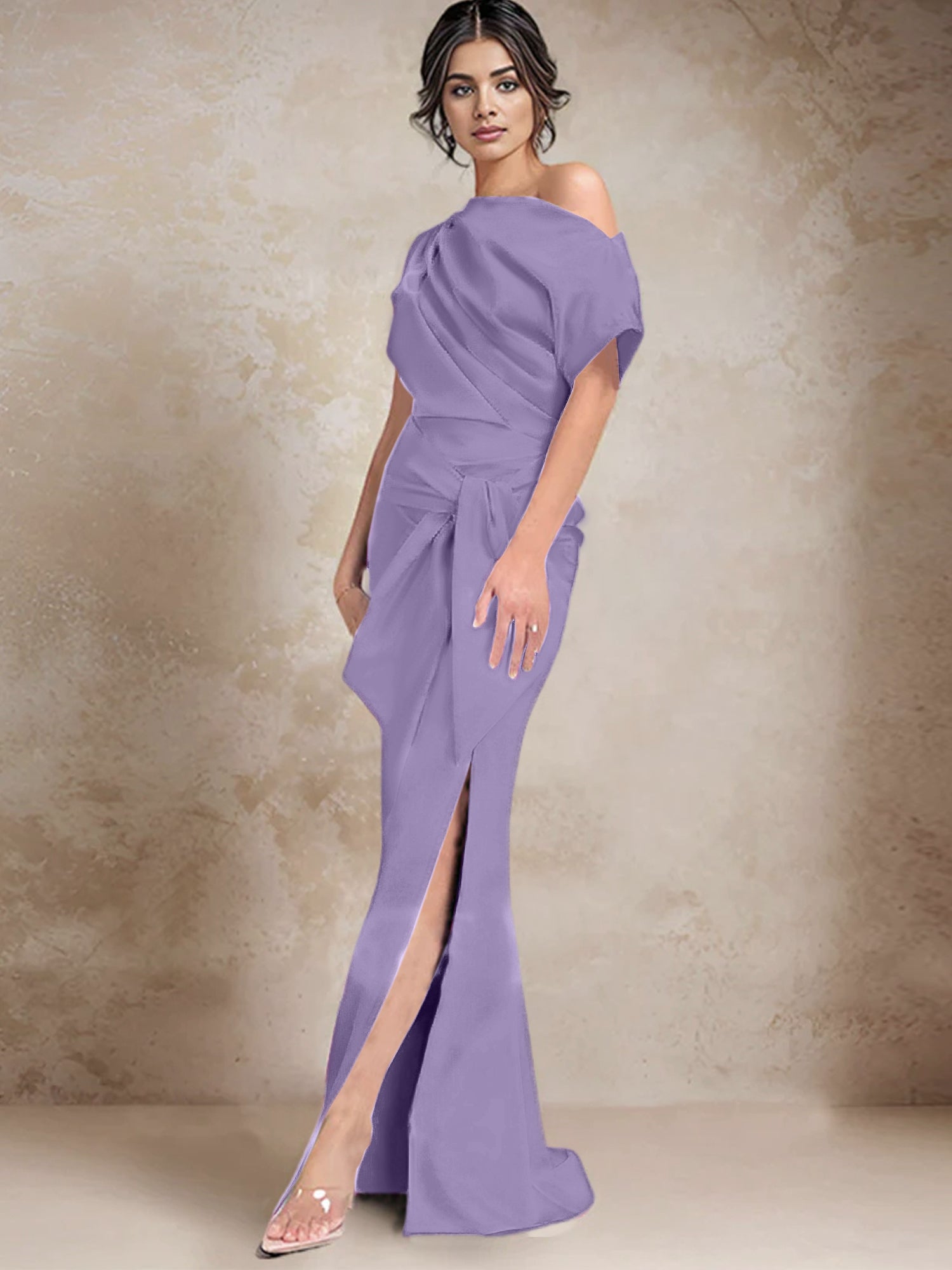 Trumpet Mermaid One Shoulder Mother Of The Bride Dresses With Split Side