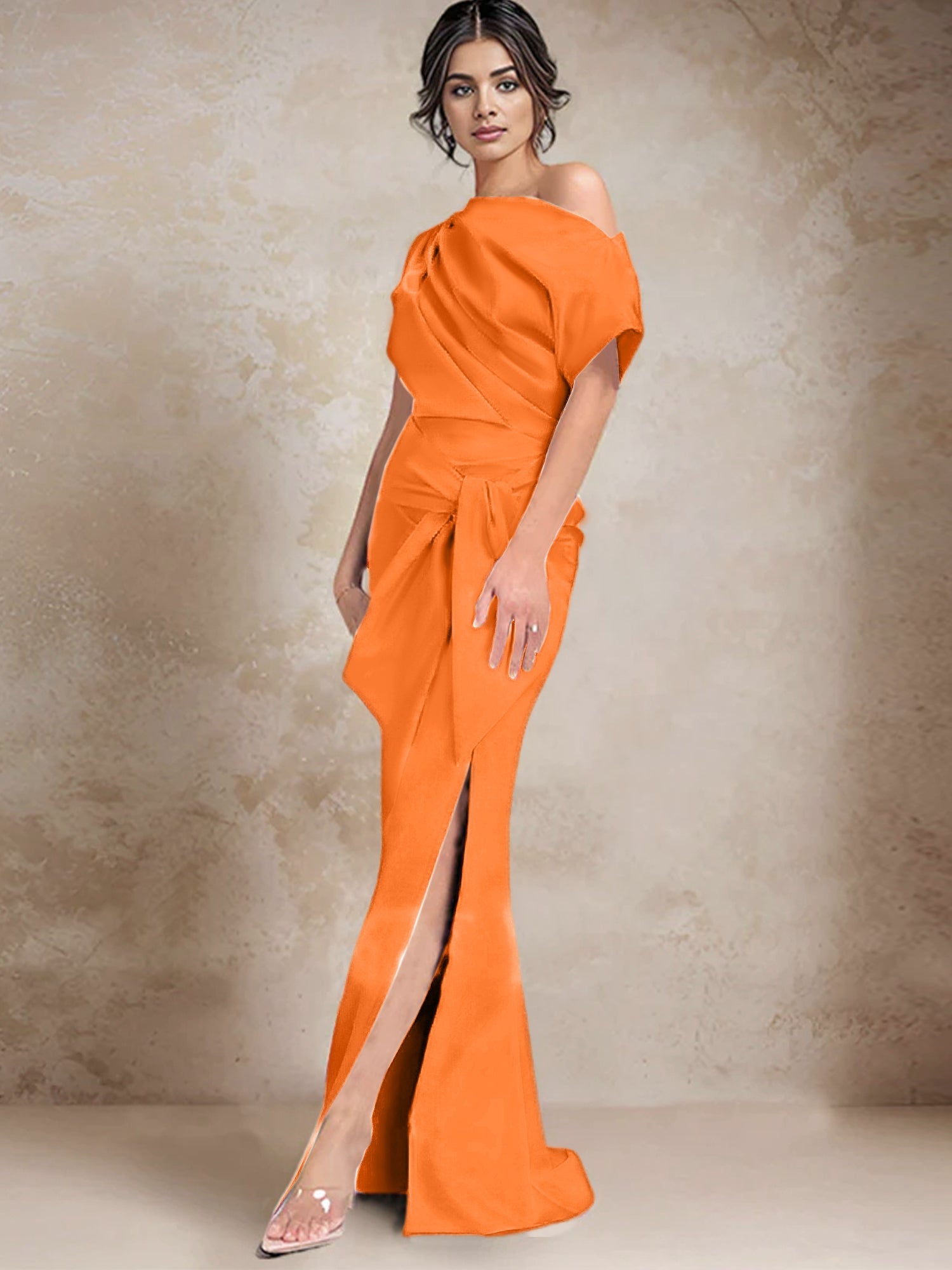 Trumpet Mermaid One Shoulder Mother Of The Bride Dresses With Split Side