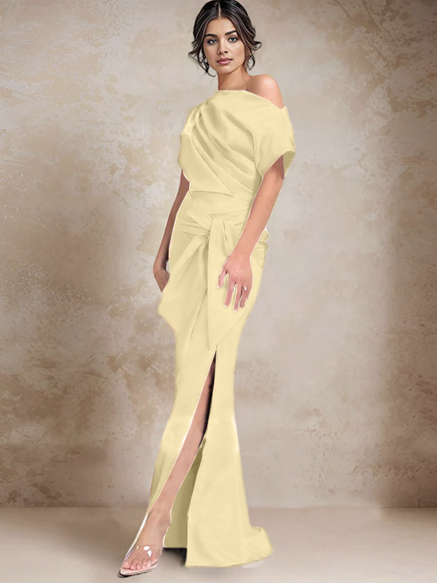 Trumpet Mermaid One Shoulder Mother Of The Bride Dresses With Split Side