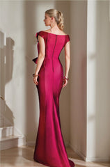 Trumpet Mermaid Off The Shoulder Mother Of The Bride Dresses With High Split