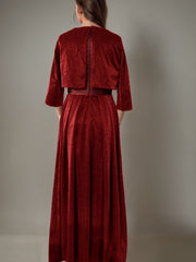 2 Pieces Scoop Long Sleeves Mother Of The Bride Pantsuits With Sash Sequins