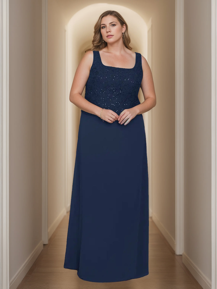 Sheath Column 2 Pieces Square Neck 3 4 Length Sleeves Floor Length Mother Of The Bride Dresses With Jacket Lace Sequins