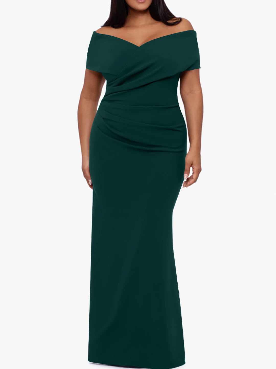 Trumpet Mermaid Off The Shoulder Sleeveless Floor Length Plus Size Mother Of The Bride Dresses