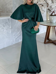 Sheath Column Scoop 1 2 Sleeves Floor Length Belt Mother Of The Bride Dresses