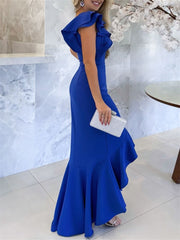 Mermaid Trumpet One Shoulder Asymmetrical Mother Of The Bride Dresses