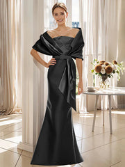Trumpet 2 Pieces Floor Length Mother Of The Bride Groom Dresses With Wrap