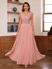 A Line Princess V Neck 2 Pics Floor Length Mother Of The Bride Dresses With Appliques Wrap