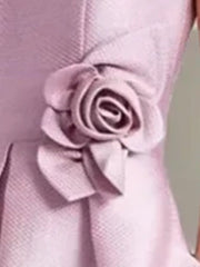 A Line Princess Scoop Sleeveless Asymmetrical Mother Of The Bride Groom Dresses With Flowers