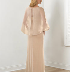 Sheath Column Round Neck Mother Of The Bride Dresses With Ruched