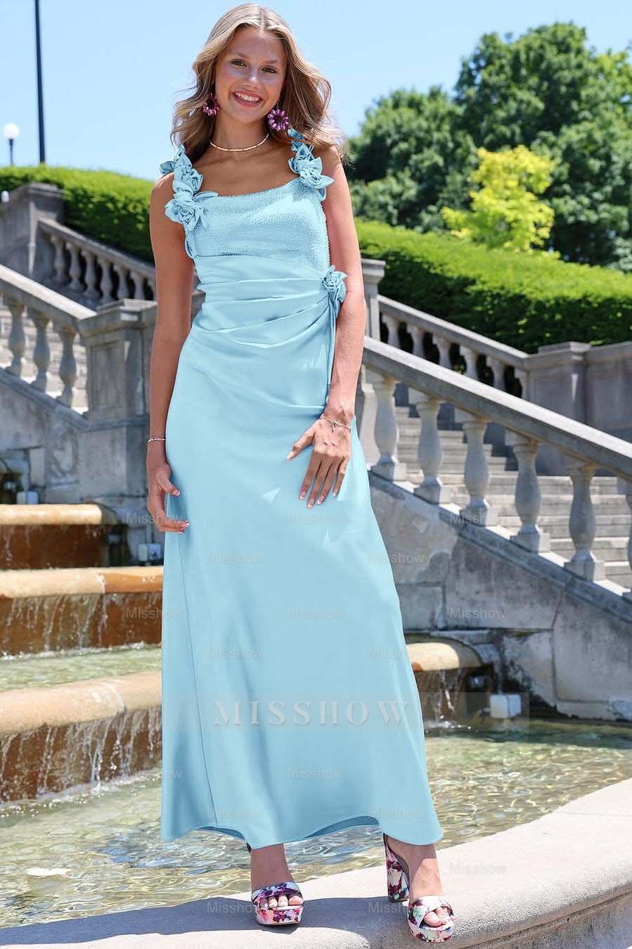 Charming Sleeveless Straps Mermaid Long Formal Dress With Pleated