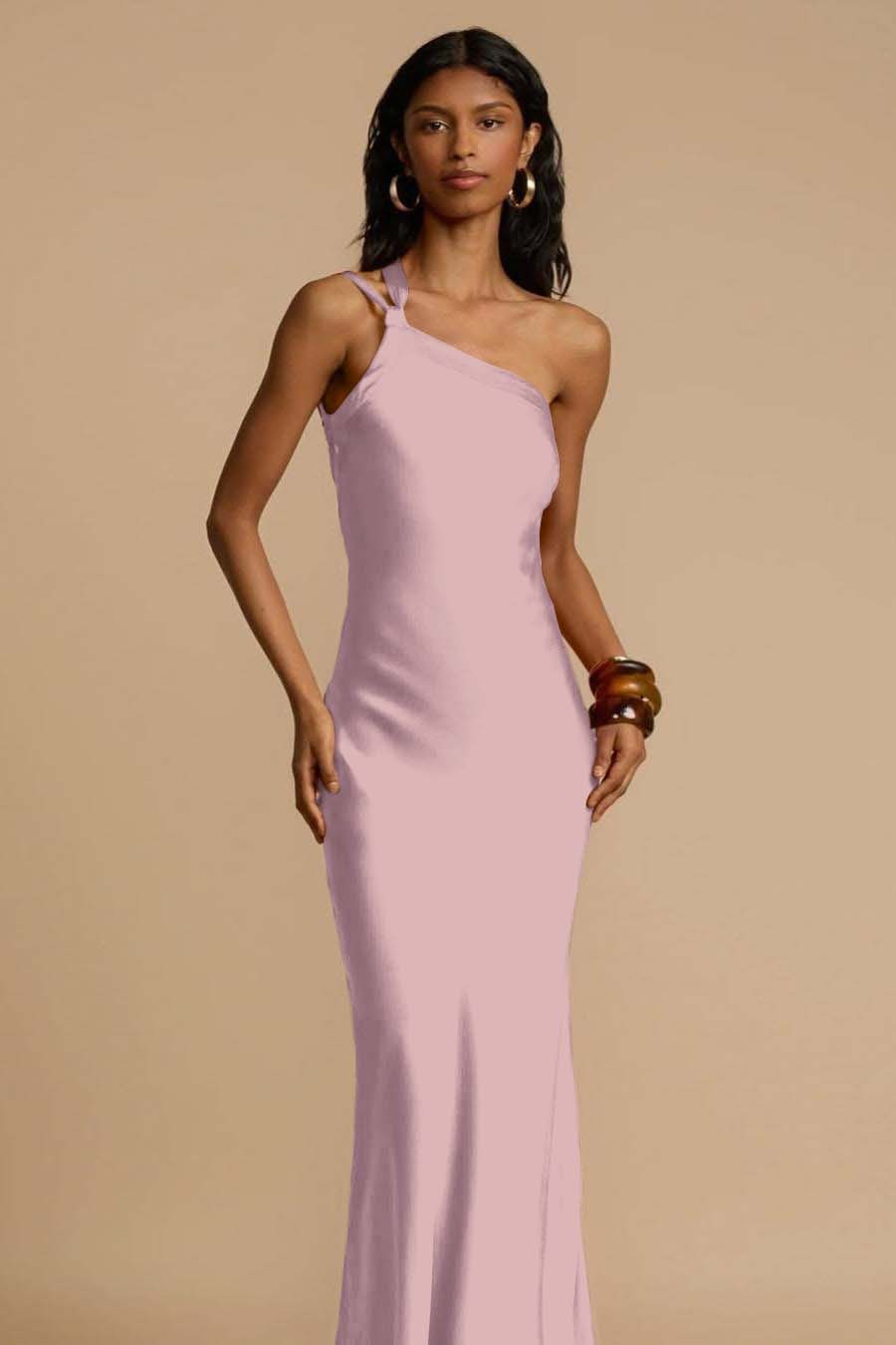 One Shoulder Sleeveless Backless Long Formal Dress With Ruffles