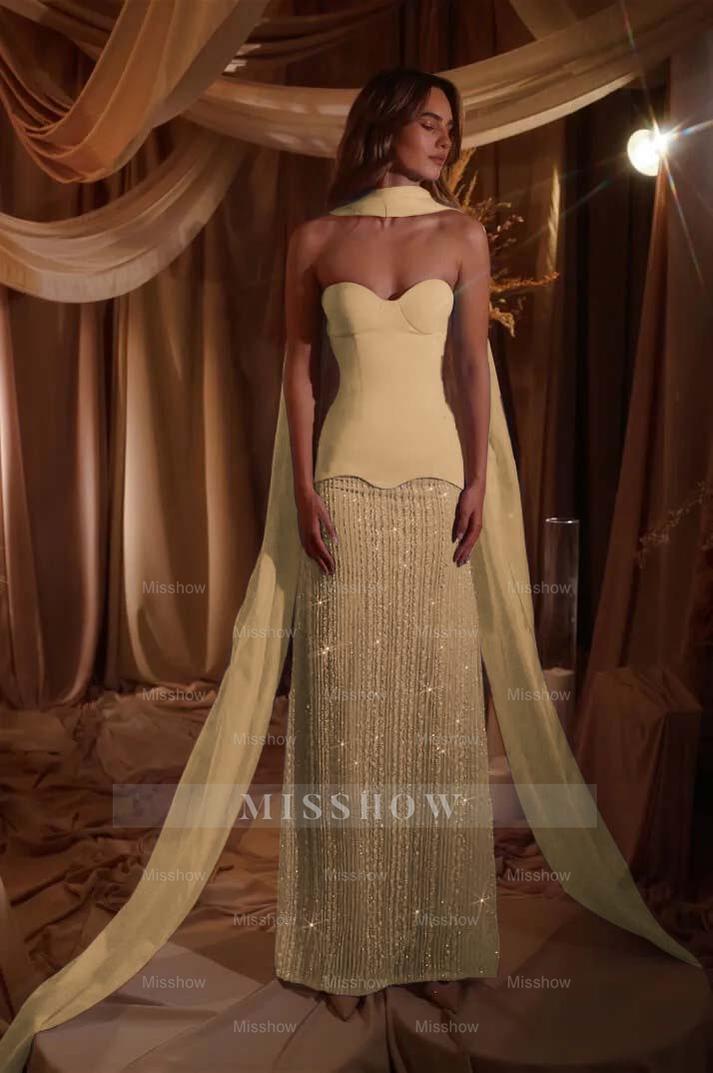 Sweetheart Strapless Sleeveless Long Formal Dress With Beading