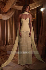 Sweetheart Strapless Sleeveless Long Formal Dress With Beading