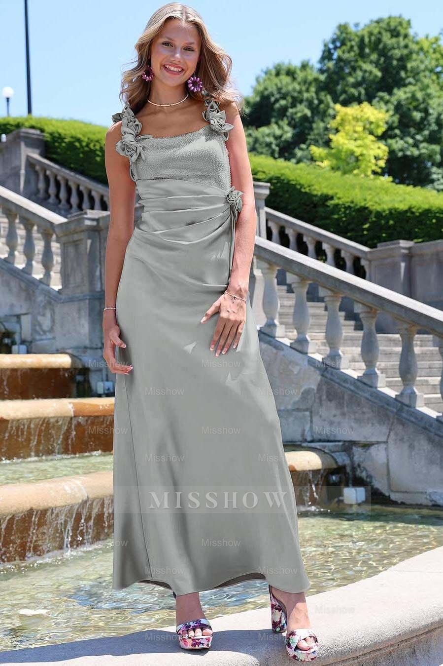 Charming Sleeveless Straps Mermaid Long Formal Dress With Pleated