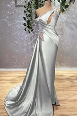 Lilac Off the Shoulder Sleeveless Mermaid Formal Dress With Beading