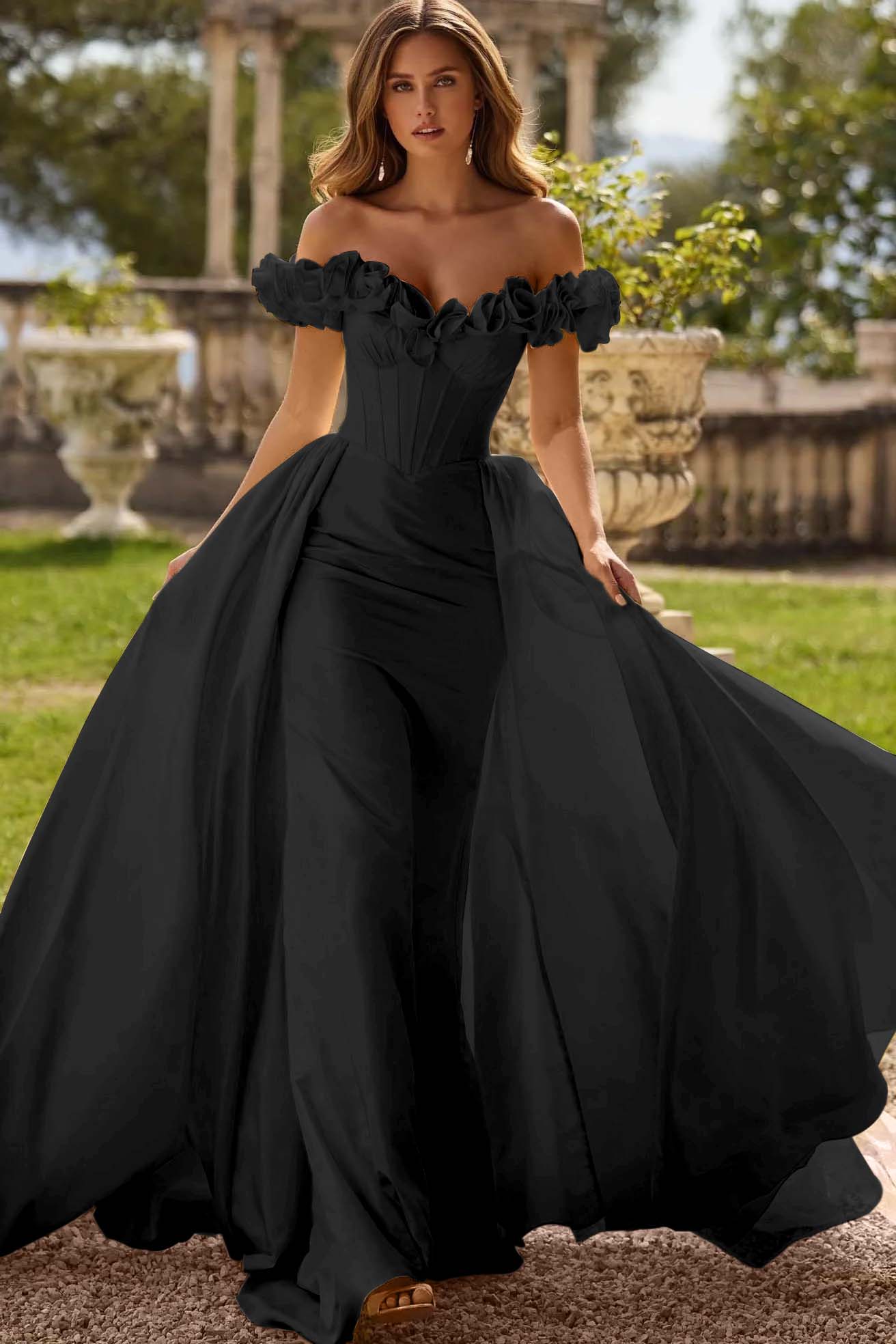 Off the Shoulder Sleeveless Long Mermaid Formal Dress With Pleated