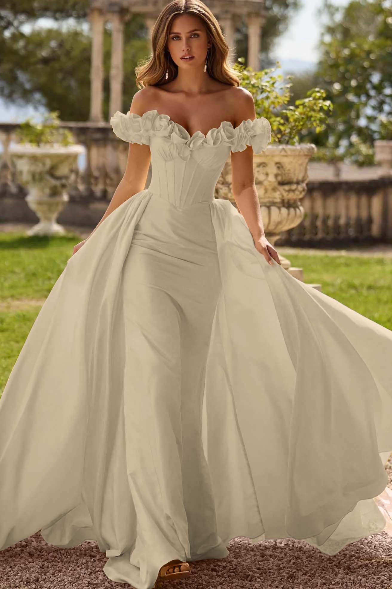 Off the Shoulder Sleeveless Long Mermaid Formal Dress With Pleated