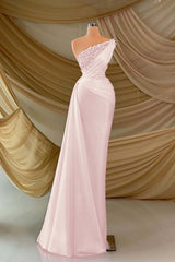 One Shoulder Sleeveless Long Formal Dress With Appliques Ruffles